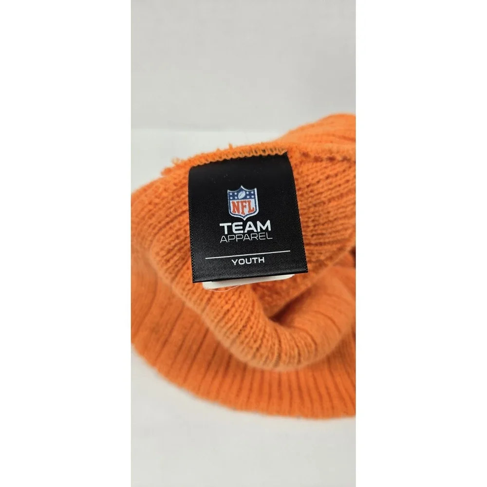 Y2K Chicago Bears Stocking Cap Knit Hat With Brim Orange Youth NFL Football